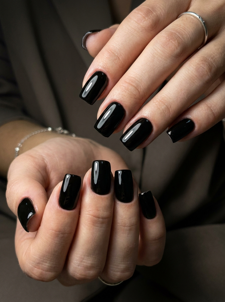 Black Square Nails